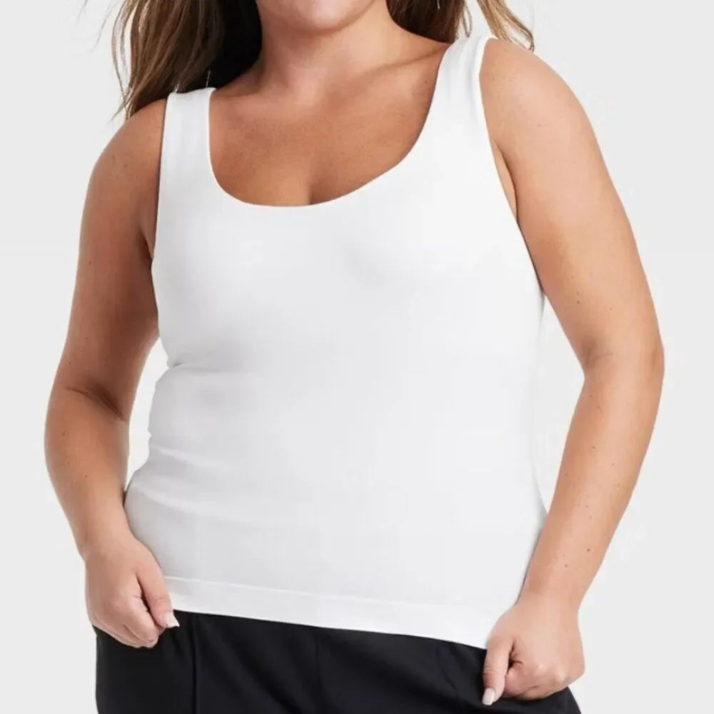 A New Day White seamless athletic tank top size XL NWT